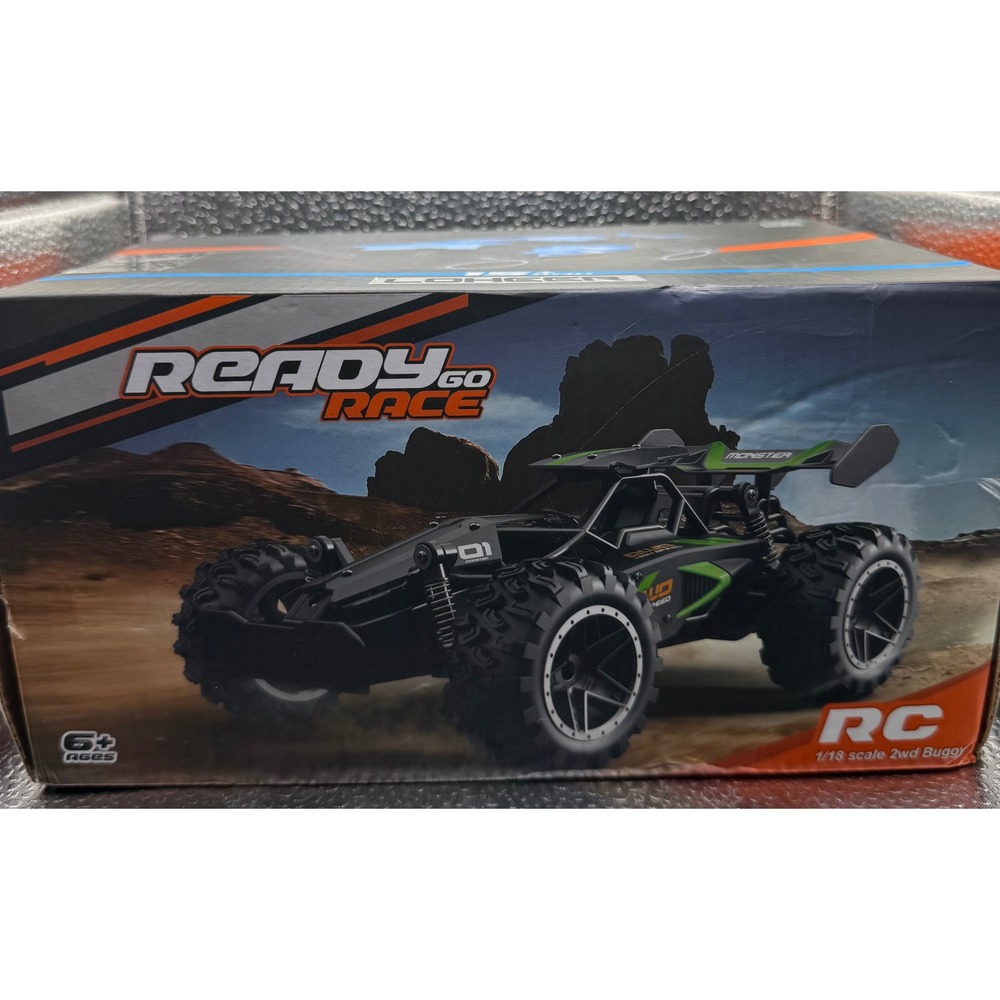 LOHEER Ready Go Race RC Car 1/18 Scale 2WD Buggy Monster Truck‎ Green Black